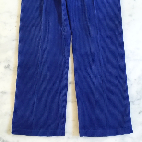 NWOT. High-Waisted Royal Blue Corduroy Straight Leg Pant with 4 Pockets. - Picture 6 of 6